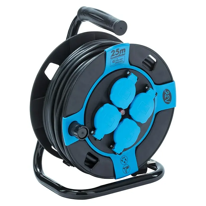 Kabeltrommel - 4-fach, 25 m, Innen, H05VV-F3G1,5