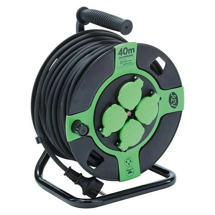 Kabeltrommel - 4-fach, 40 m, 3.000 W, H05RR-F3G1,5