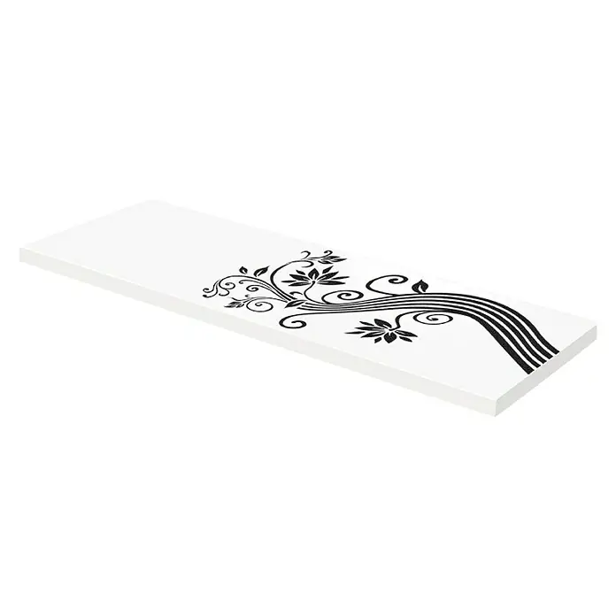 Rei Estante flotante Tropical - L x An x Al: 75 x 25 x 2,5 cm, Blanco/Negro