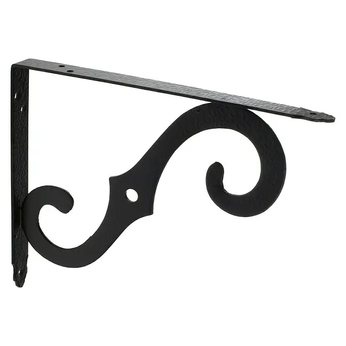 Rei Escuadra de soporte 1476 - L x An x Al: 20 x 25 x 1,2 cm, Carga soportada: 25 kg, Acero, Negro