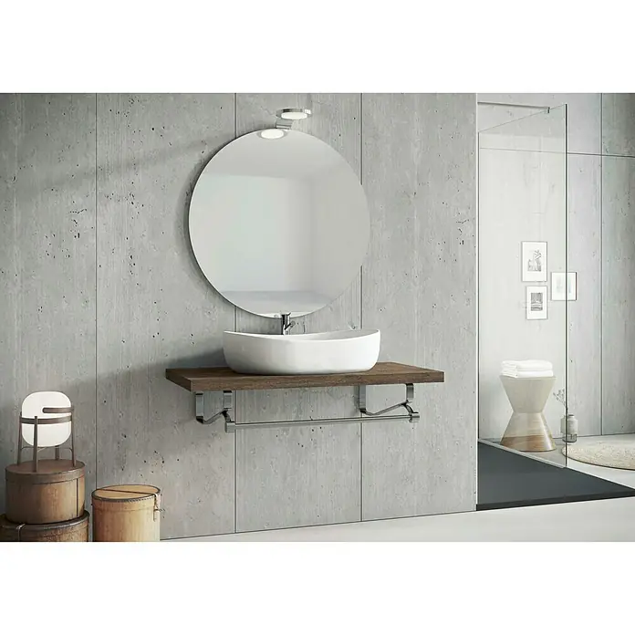 Encimera para lavabo Wood - L x An x Al: 51 x 80 x 4 cm, Wengué