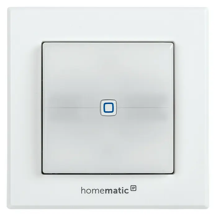 Homematic IP Funkschalter HmIP-BSL - 52 x 86 x 86 mm, Grau, 230 V/50 Hz - Vorderansicht