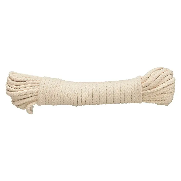 Cordel de algodón y poliéster  DY2702890 - Ø x L: 4 mm x 20 m, Algodón, Beige, Trenzado (16 veces)