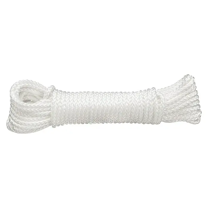 Cordel de poliamida DY2702868 - Ø x L: 4 mm x 20 m, Poliamida, Blanco, Trenzado (8 veces)