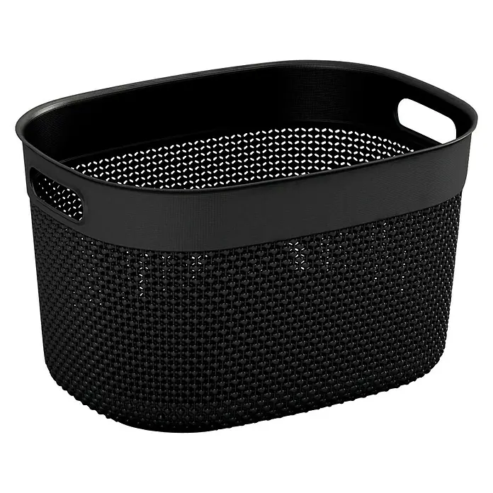 Keter Korb Filo L - L x B x H: 29 x 38 x 22 cm, Schwarz - Linke Seitenansicht