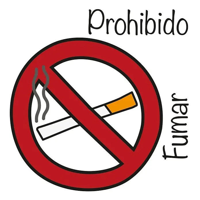 Adhesivos decorativos Prohibido fumar Aire acondicionado Drawings - Lámina adhesiva decorativa, 31 x 31 cm, Negro/Amarillo/Azul