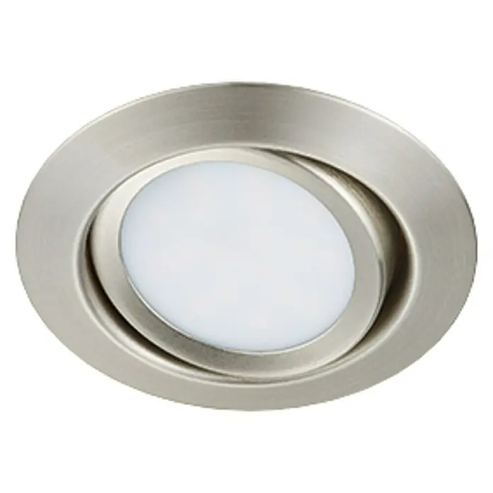 Trio Lighting Foco LED empotrable Rila - 5 W, Color de luz: Blanco cálido, Diámetro: 8,2 cm, Níquel mate