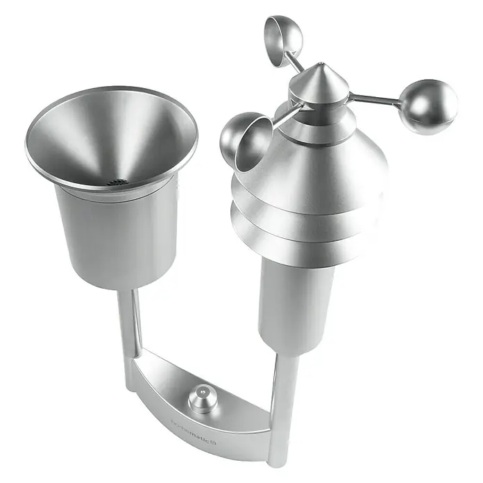 Homematic IP Funk-Wettersensor Plus - Batteriebetrieben, 15 x 35 x 53 cm, Edelstahl - Linke Seitenansicht