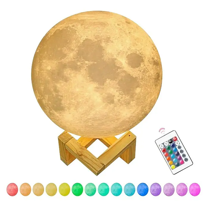LED-Nachtlicht Luna - Weiß, Höhe: 18 cm - Vorderansicht
