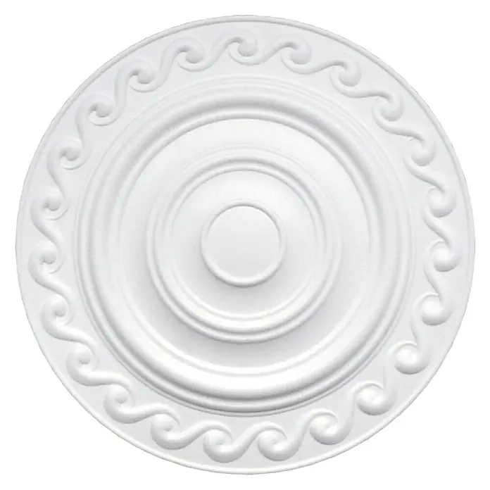 Rosette Sarah - Durchmesser: 37 cm, Polystyrol, Modern, Weiß - Vorderansicht