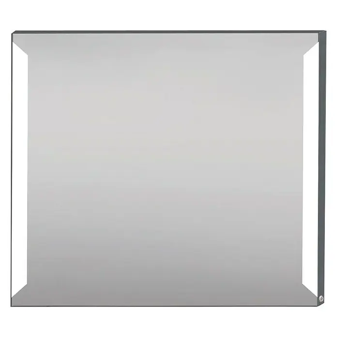 Camargue Espejo con luz LED Daphne - An x Al: 80 x 80 cm, Color del marco: Negro, Transformador