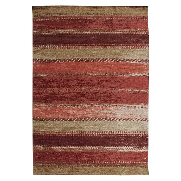 Kayoom Flachgewebeteppich Blaze - Rot, 170 x 115 cm, 74 % Polyester, 25 % Baumwolle, 1 % Latex - Ansicht von oben