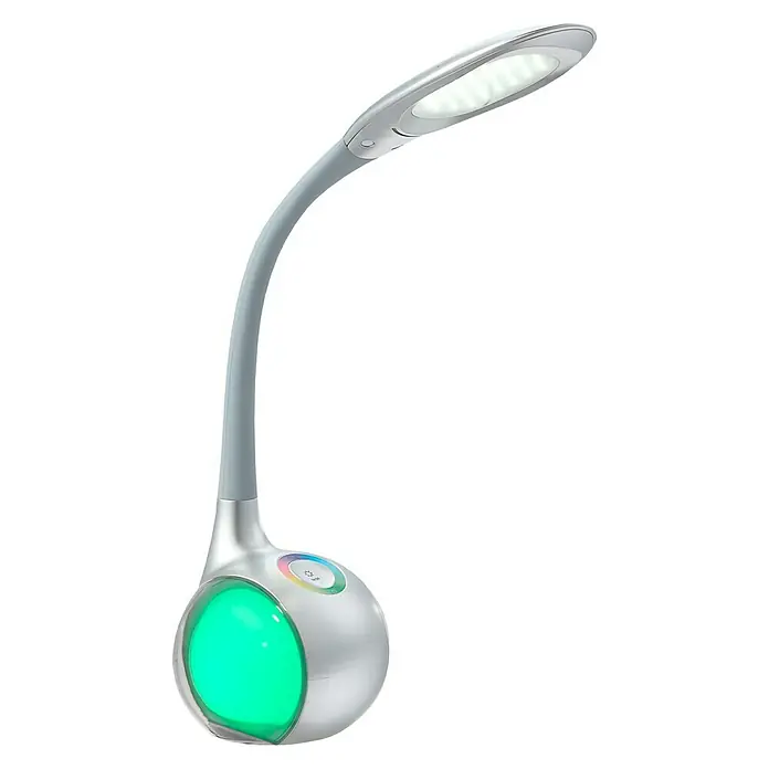 Globo Lámpara de sobremesa LED Tarron - 5 W, L x An x Al: 30 x 13,5 x 53 cm, Plateado, Blanco frío
