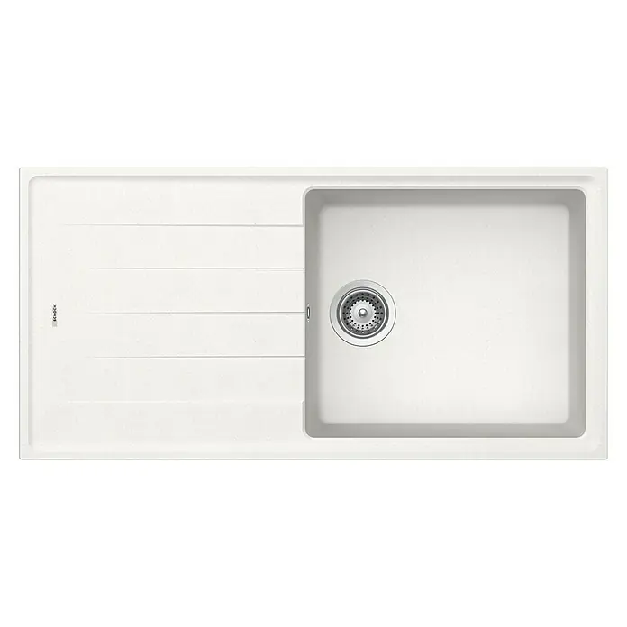 Respekta by Schock Einbauspüle Columbia - 100 x 50 cm, 1 Becken, Cristalite®, Weiß - Ansicht von oben