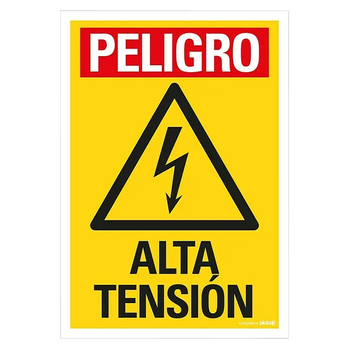 Pickup Cartel - Motivo: Precaución Alta Tensión, L x An: 33 x 23 cm