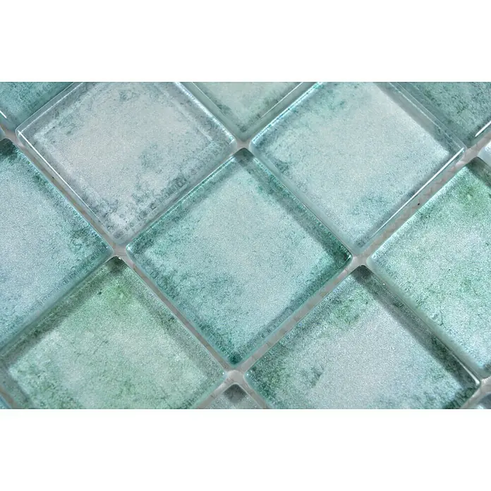 Mosaikfliese Quadrat Crystal SKY 789 - 30 x 30 cm, Grün, Glänzend - Detailaufnahme