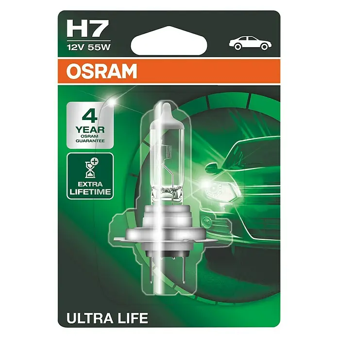 Osram Halogena žarulja za automobil Ultra Life - H7, 1 Kom. - Pogled sprijeda