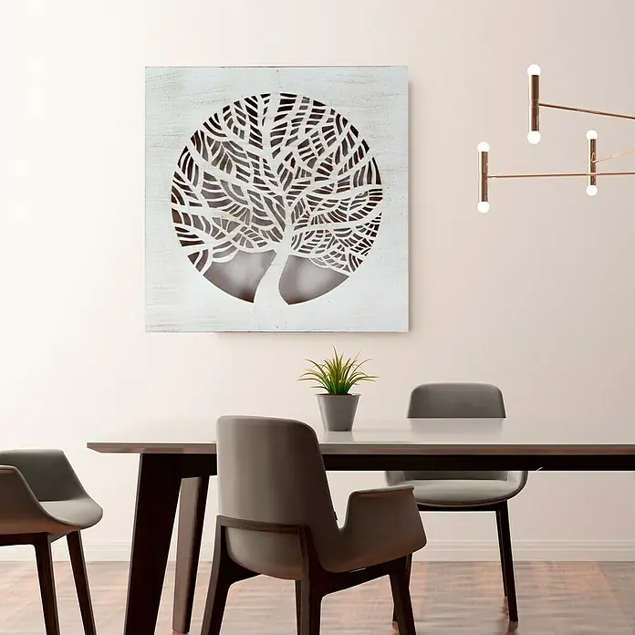Cuadro de madera Mándala 214 - Mosaico, An x Al: 70 x 70 cm