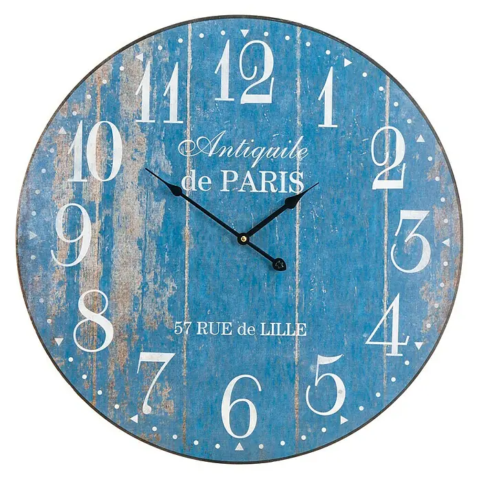 Reloj de pared redondo chapa - Multicolor, Diámetro: 60 cm