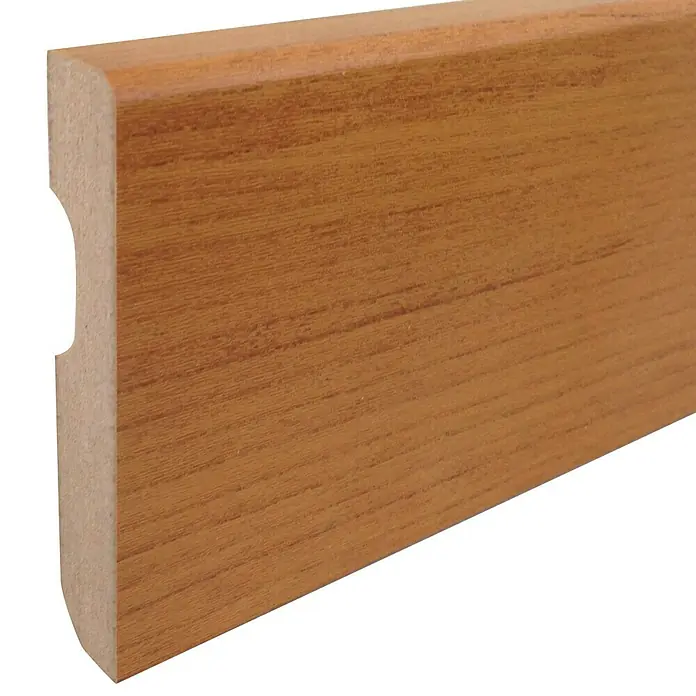 Rufete Zócalo de melamina - Cerezo, 2,24 m x 14 mm x 80 mm, Redondeado