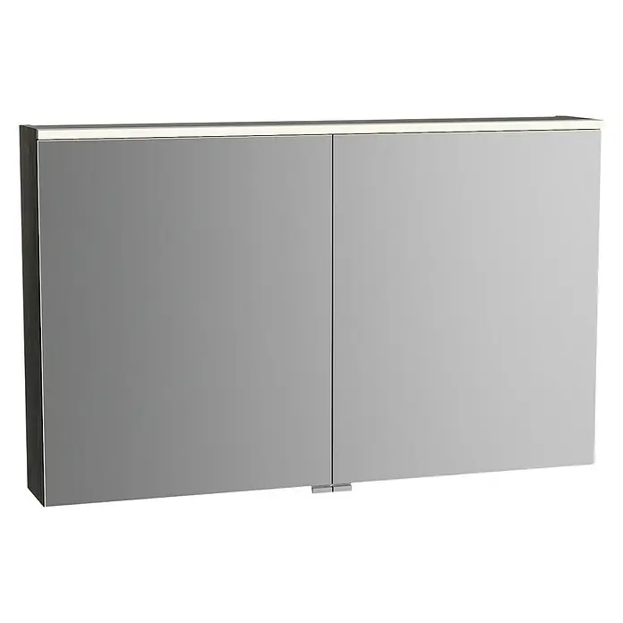 Camargue Aurinia LED-Spiegelschrank - B x H: 100 x 62 cm, Mit Beleuchtung, MDF, Marone Dekor Trüffel - Vorderansicht