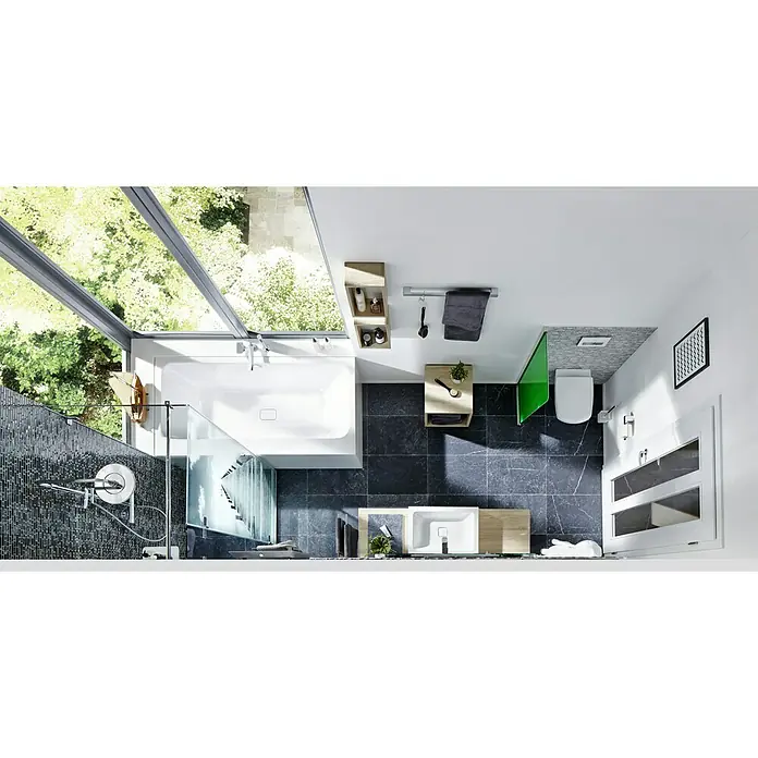 Antiek marmer tegel Nero - 61 x 40,6 cm, Zwart, Mat - Sfeeropname