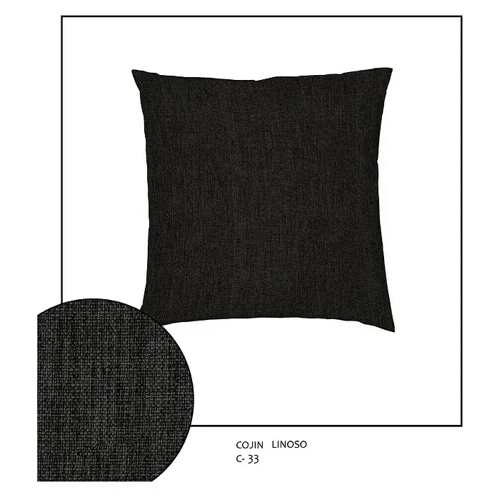 Cojín Linoso - Negro, 45 x 45 cm, 100% poliéster