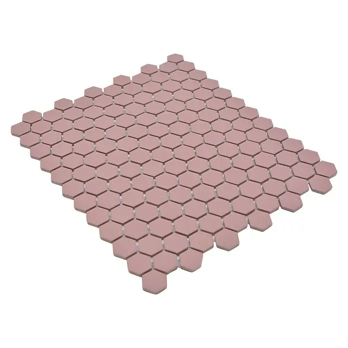 Mosaikfliese Hexagon Uni HX AT24 - 26 x 30 cm, Rot, Matt - Rechte Seitenansicht