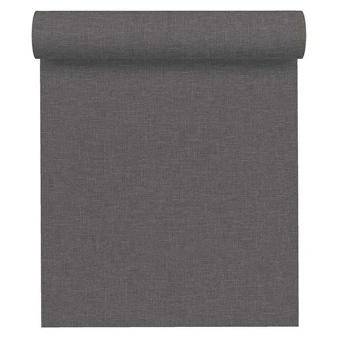 AS Creation Linen Style Vliestapete Meliert - Braun, Uni, 10,05 x 0,53 m - Vorderansicht