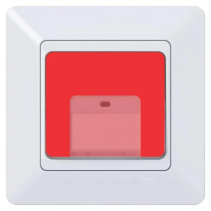 Voltomat MIKRO Feuchtraum-Heizungsnotschalter - Alpinweiß, Rot, Kunststoff, Unterputz, IP44 - Vorderansicht