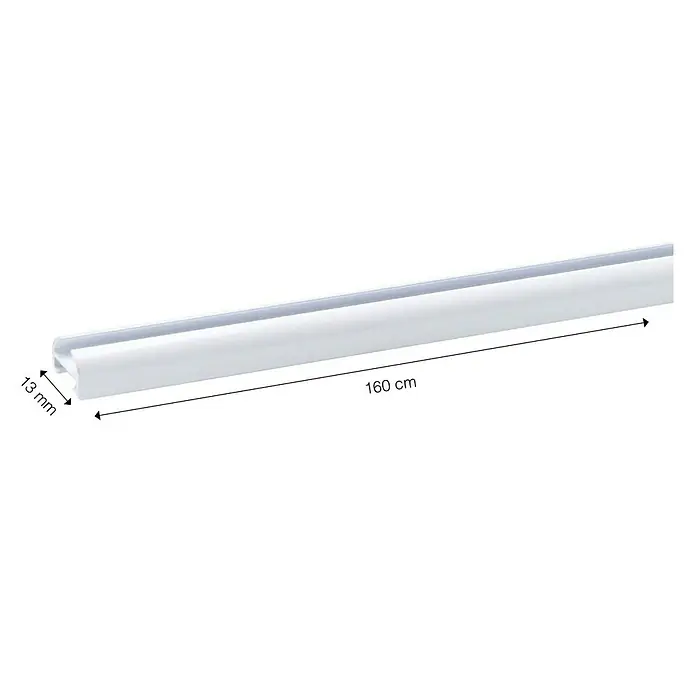 Expo Ambiente Gardinenprofil - Einläufig, Weiß, 160 cm - Vorderansicht