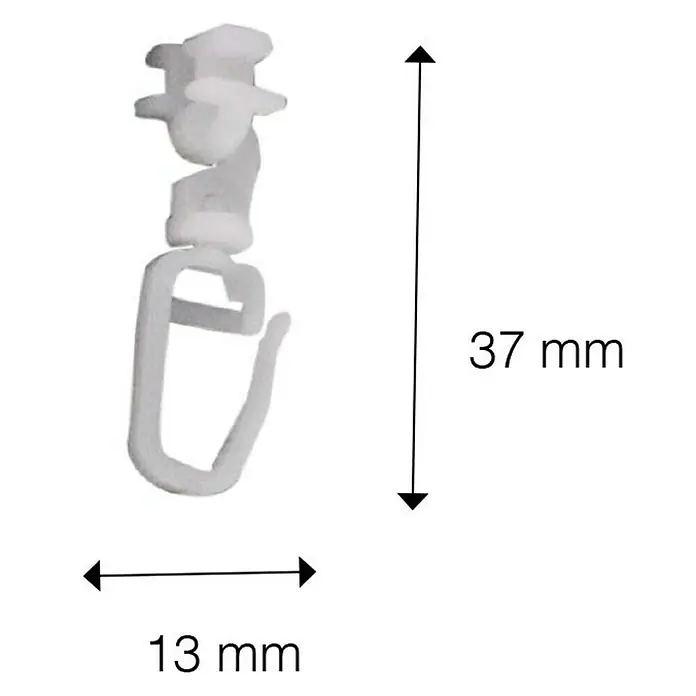 Expo Ambiente Klickgleiter Dreh - Weiß, Passend für: Garnituren Ø 16 - 28 mm/18 x 18 mm , 20 Stk. - Vorderansicht