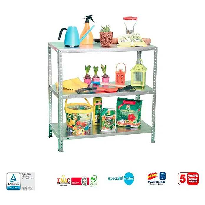 Simonrack Simonclassic Estantería metálica Advantage - L x An x Al: 40 x 90 x 90 cm, Capacidad de carga: 75 kg/balda, Número de baldas: 3 ud., Atornillado, Galvanizado
