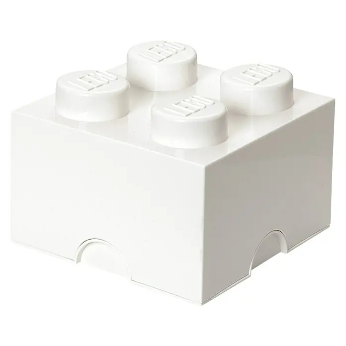 Lego Aufbewahrungsbox Brick - L x B x H: 25 x 25 x 18 cm, Weiß, Kunststoff - Linke Seitenansicht