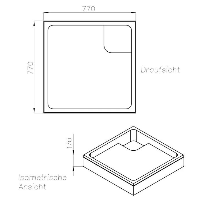 Ottofond Duschwannenträger Manila - 77 x 77 cm, Expandiertes Polystyrol, Weiß