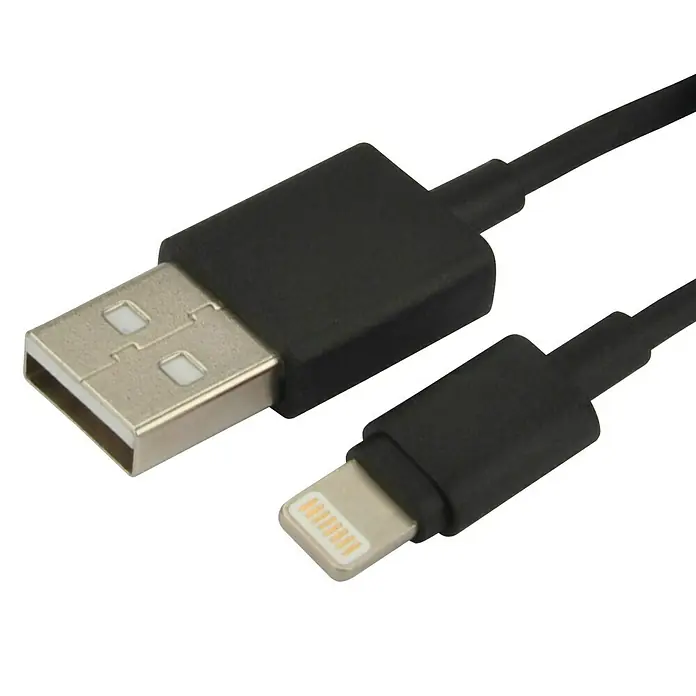 Cartrend USB-Ladekabel Lightning - Farbe: Schwarz, Länge: 1 m - Detailaufnahme