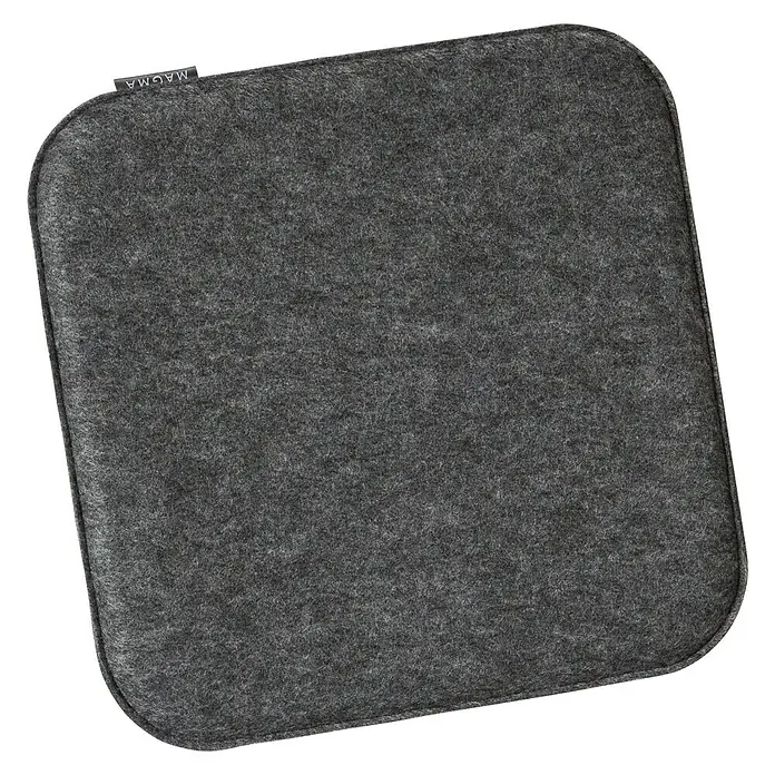 Sitzkissen Carl - L x B x H: 35 x 35 x 2 cm, Anthrazit, 100 % Polyester