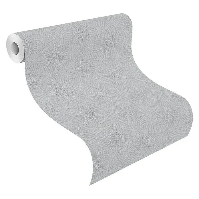 Rasch Berlin Vliestapete Flat - Grau, Grafisch, 10,05 x 0,53 m