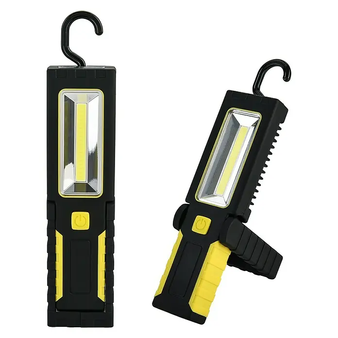 Voltax LED-Arbeitsleuchte - 3 W, Haken, Batteriebetrieben, Gelb/Schwarz