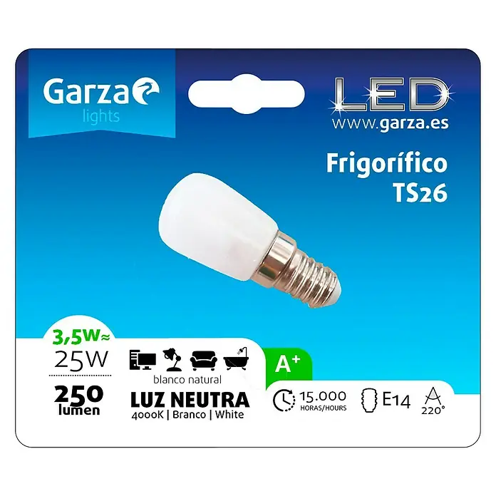 Garza Bombilla LED TS26 - 1 ud., E14, Color de luz: Blanco neutro