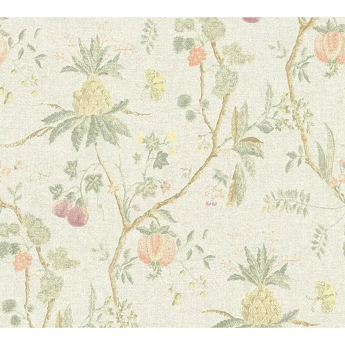 AS Creation Paradise Garden Vliestapete Früchteranke - Bunt, Floral, 10,05 x 0,53 m - Detailaufnahme