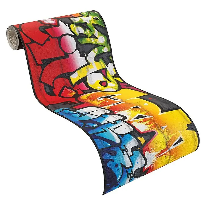 Rasch Kids & Teens III Tapetenborte Graffiti - Bunt, Grafisch, 5 m x 26 cm, Papier