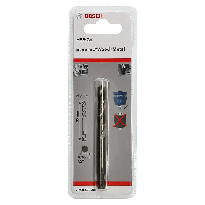 Bosch Zentrierbohrer HSS-CO - Durchmesser: 7,15 mm, Passend für: Bosch Power-Change-Schnellwechselsystem - Vorderansicht
