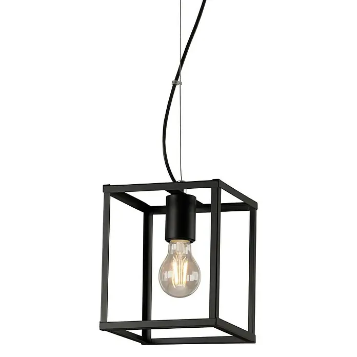 Briloner Hanglamp Box - 40 W, l x b x h: 17 x 17 x 120 cm, Zwart, E27