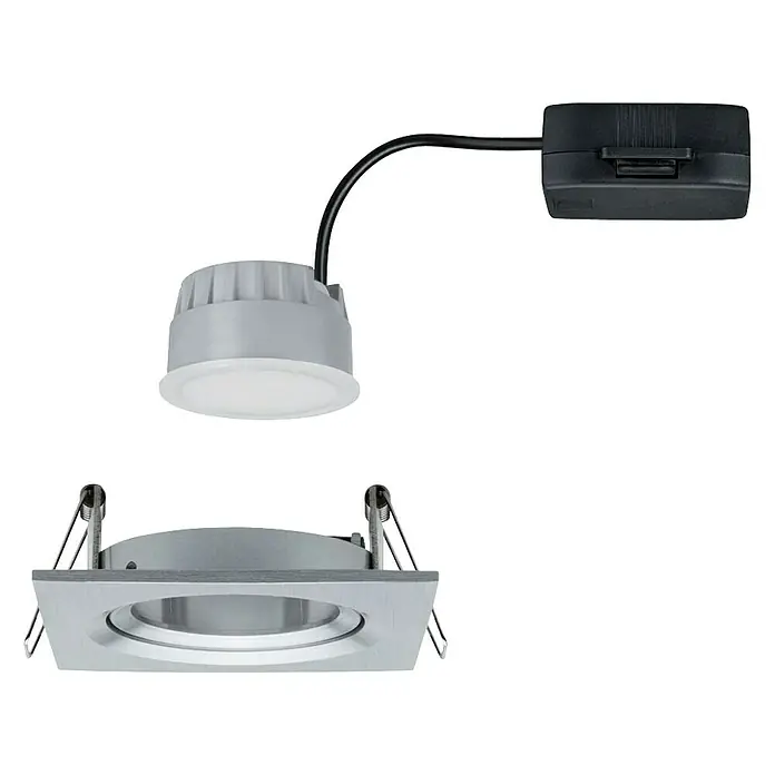Paulmann LED-Einbauleuchte Nova - 6,5 W, L x B x H: 8,4 x 8,4 x 4,5 cm, Aluminium, Warmweiß