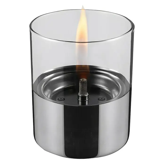Tenderflame Tischfeuer Lilly - Ø x H: 100 x 170 mm, Füllmenge: 0,25 l, Silber