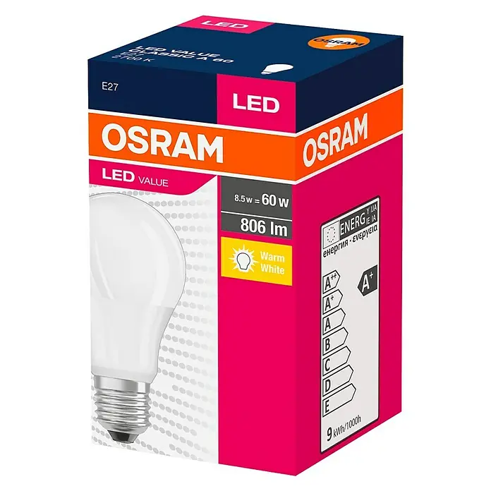 Osram LED žarulja - E27, 8,5 W, Topla bijela, 806 lm