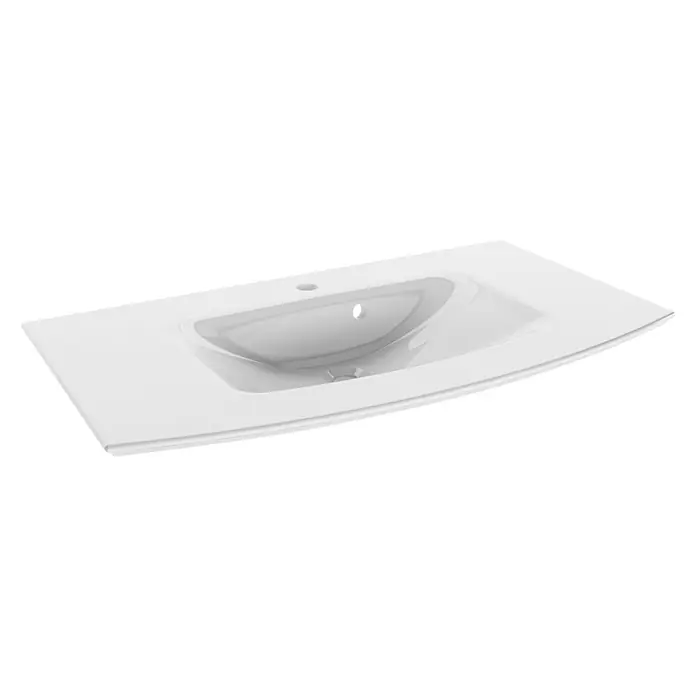 Camargue Excelsior Einbauwaschbecken - 85,2 x 48,3 cm, Mineralguss, Weiß - Linke Seitenansicht