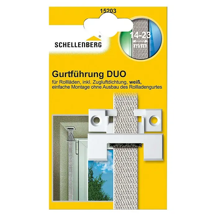 Schellenberg Gurtführung DUO - Rechteckig, Rollladen-Maxi-Systeme, Zugluftdichtung, Weiß