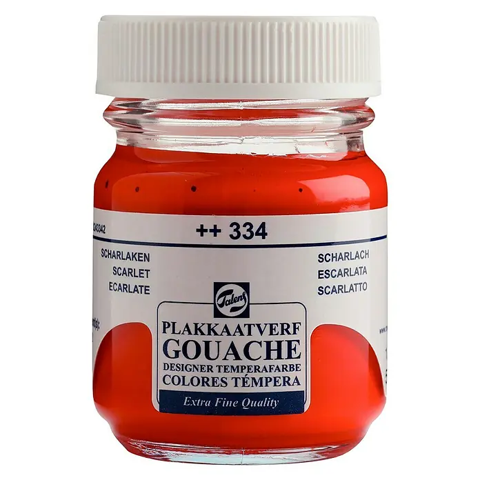 Talens Pintura gouache escarlata - 50 ml, Mate